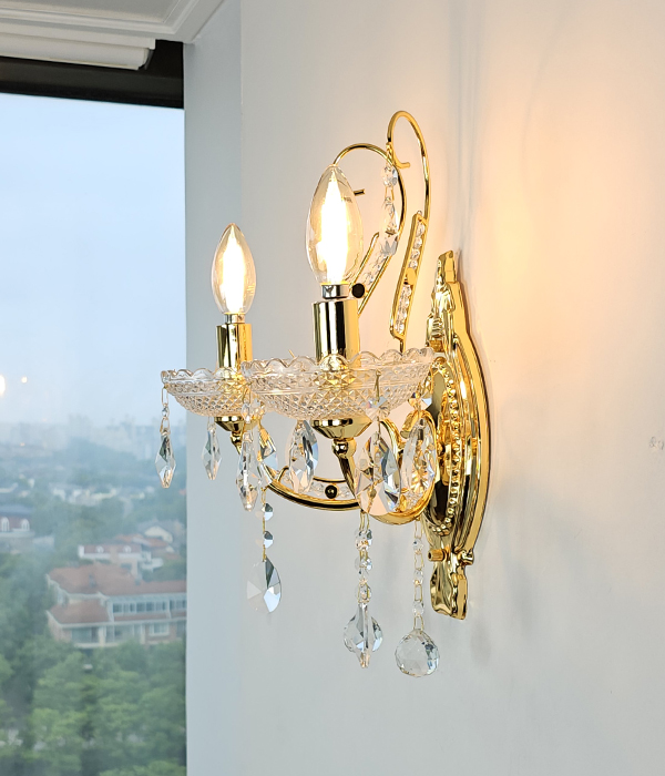 오베르 촛대 1/2등(크롬/골드) 벽무드등 크리스탈벽등
