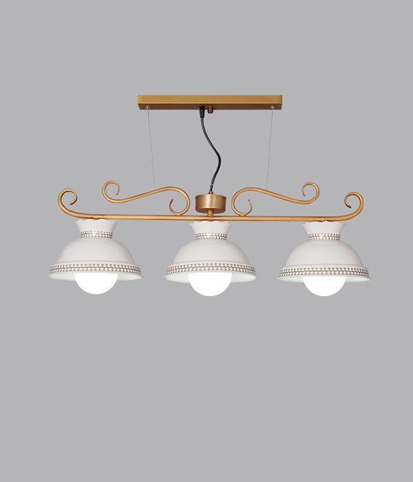 티아라 도자기 클래식 3등 펜던트전등 식탁등